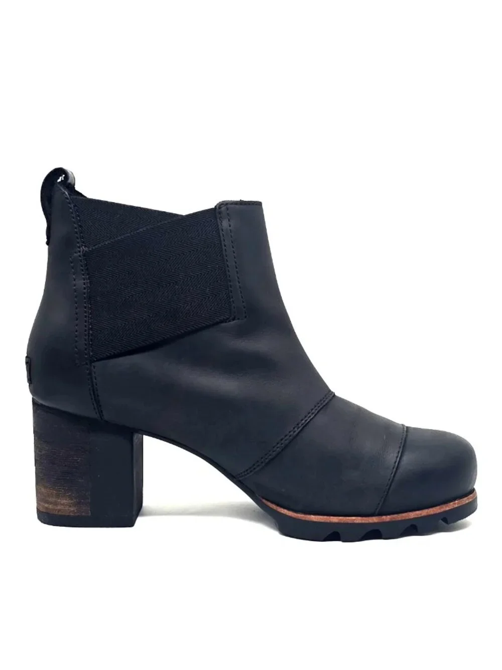 SOREL Addington Chelsea Black/Kettle Pull-on Boots Women's Size 9